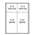 Classic Vertical Paper Agenda/ Name Badge Insert - 4 Color (4"x8")